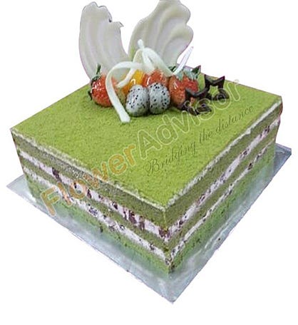 Green Tea Cake with Free Rose Bouquet